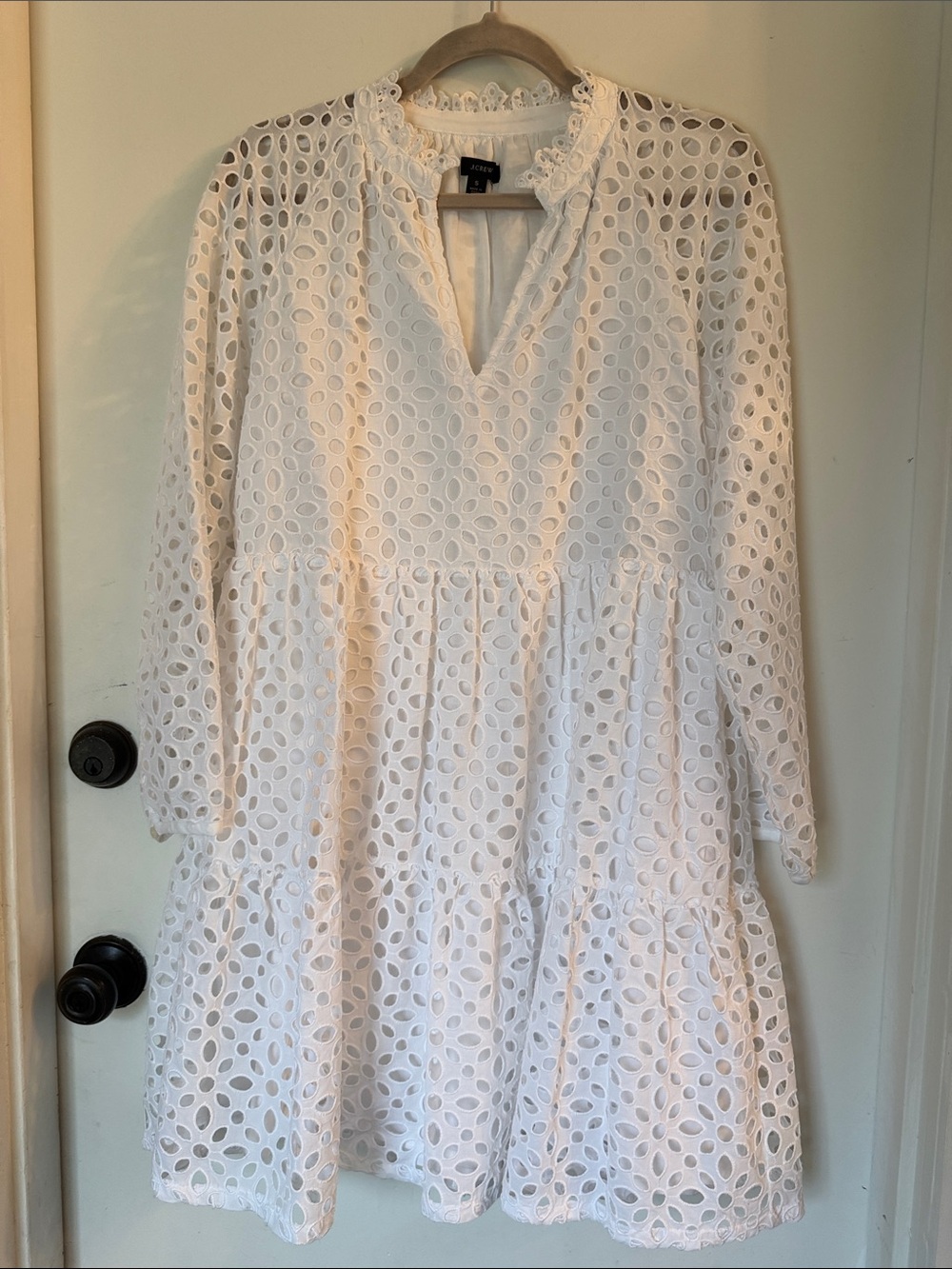 J.Crew tiered popover dress in embroidered eyelet small - Picture 2 of 5